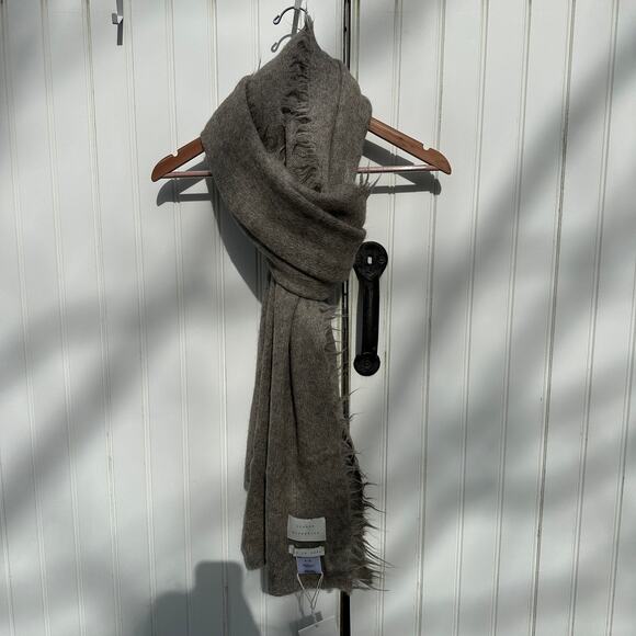 Lauren Manoogian Suri Fringe Scarf Rock Taupe Grey Brown 100% Suri Alpaca NWT - Picture 12 of 15